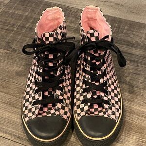 Rare Vintage Underground Brand Pink and Black Checkered Sneakers